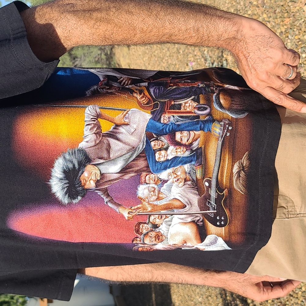 VINTAGE ROLLING STONES Airbrushed Rock Band Graphic Tee Shirt L SUPER RARE - Picture 3 of 16